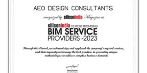 Recognition AEO Design Consultants got nominated among Top 10 Most Promising BIM Services Providers in India by Silicon India.