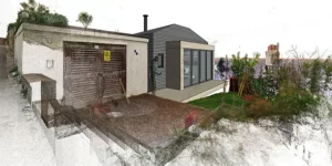 Graphic showing BIM tools applied to a small-scale construction project